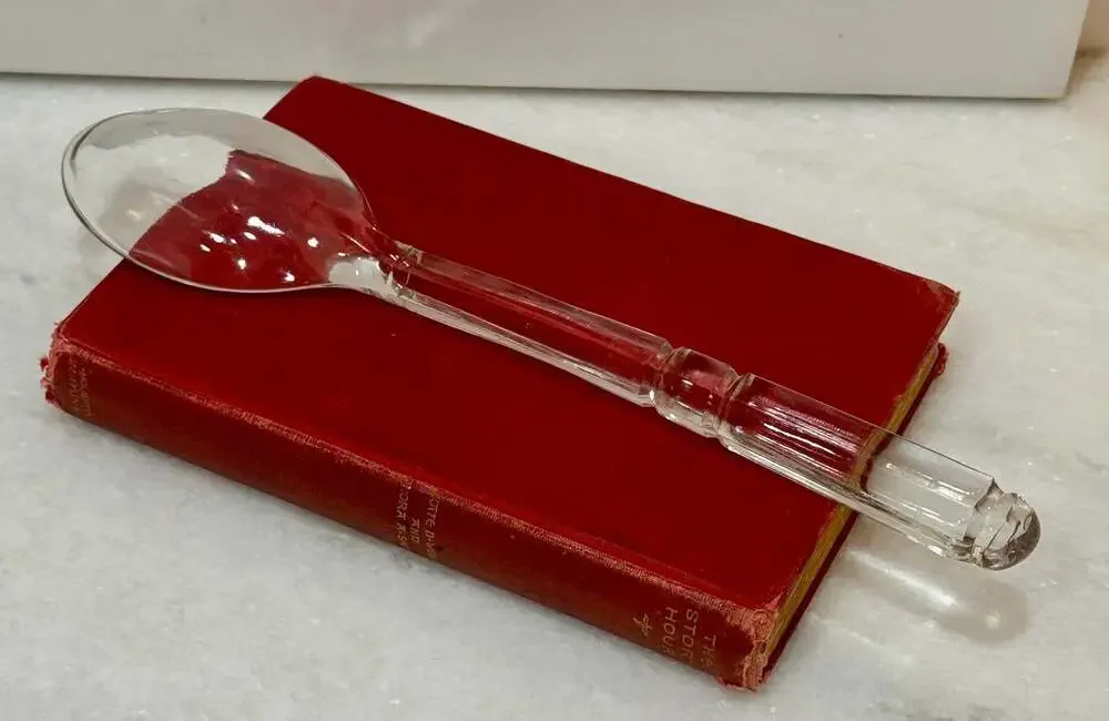 Vintage Clear Glass Salad Serving Spoon; MCM